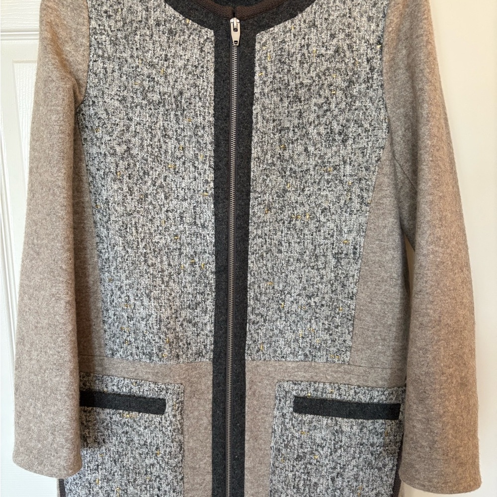 Women’s Small Grey Wool Car Coat